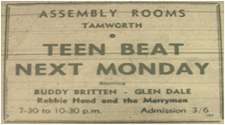 06/11/61 - Teen Beat - Buddy Britten, Glen Dale, Robbie Hood and The Merrymen