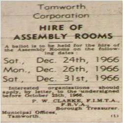 Tamworth Herald - Ballot To Be Held To Hire Out The Assembly Rooms