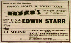 26/01/68 - Edwin Starr - Foseco Sports and Social Club