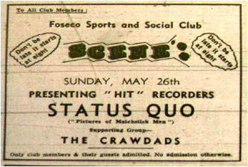 28/05/68 - Scene ’68 - Status Quo - Foseco Sports and Social Club