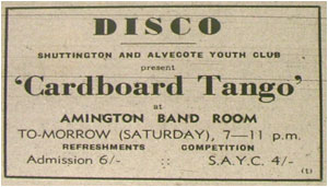 22/08/70 - Disco, Amington Band Room