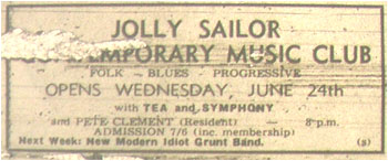 24/06/70 - Tea & Symphony, Contemporary Music Club, Jolly Sailor 