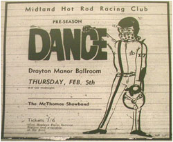 05/02/70 - Midland Hot Rod Racing Club Dance, The McThomas Showband, Drayton Manor Ballroom
