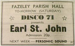 04/09/71 - Disco, DJ – Earl St. John, Dosthill Club