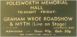 10/05/74 - Myth, Plus the Graham Wroe Record Show, Polesworth Memorial Hall