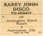 14/05/76 - Barry John Disco, Amington Band Room