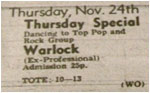 24/11/77 - Warlock - Polesworth Working Mens Club
