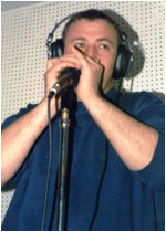 This is Dave "Royal Family" Smith in October 1985 in the Expresso Bongo Studios (then just an eight-track set up) recording some harmonica on a tune called "Memory Lane" which was a mod-jazz instrumental, the B side of the second Dream Factory single "Cold Turkey" which came out on Inferno as a limited edition single shortly afterwards. 