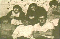 The Evan Lyric Sound picture (left to right): Ian Bibby (Sax); Ian Parsons (Drums); Graham Knight (Bass); Gerald Palmer (Lead Guitar); Geoff Barber (Lead Singer) and Bob Ball (Sax).