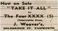 Tamworth Herald - Now On Sale "Take It All" by The Four XXXXs