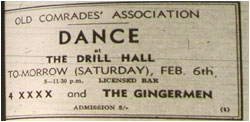 06/02/65, Old Comrades Association Dance, 4XXXX, The Gingermen.