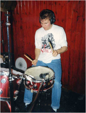 Gavin Skinner pictured in February 1988 at the Expresso Bongo Recording Studios in Tamworth recording ‘Feel Your Touch’ the old Dream Factory song.